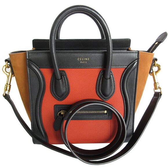 Celine Handbags - Authentic CELINE Luggage Nano ShopperHandbag Crossbody Shoulder Bag Brown s0038g